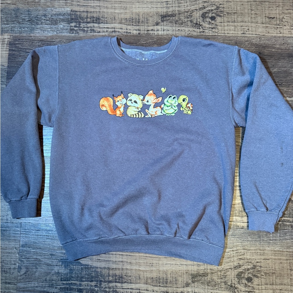 Gray Animal Print Sweater